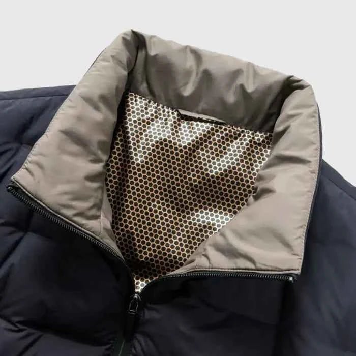 Kurtka Męska ze Stójką | Pikowana z Zamkiem na Całej Długości - Arkadya Outlet - Jackets