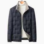 Kurtka Męska ze Stójką | Pikowana z Zamkiem na Całej Długości - Arkadya Outlet - Jackets
