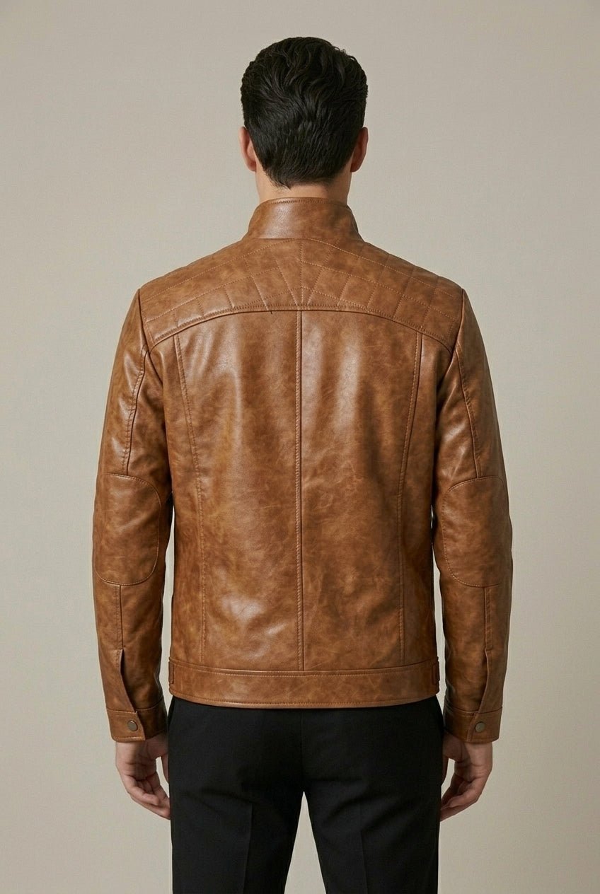 Kurtka Męska ze Stójką | Zamek z Pikowaniem na Ramionach - Arkadya Outlet - Jackets