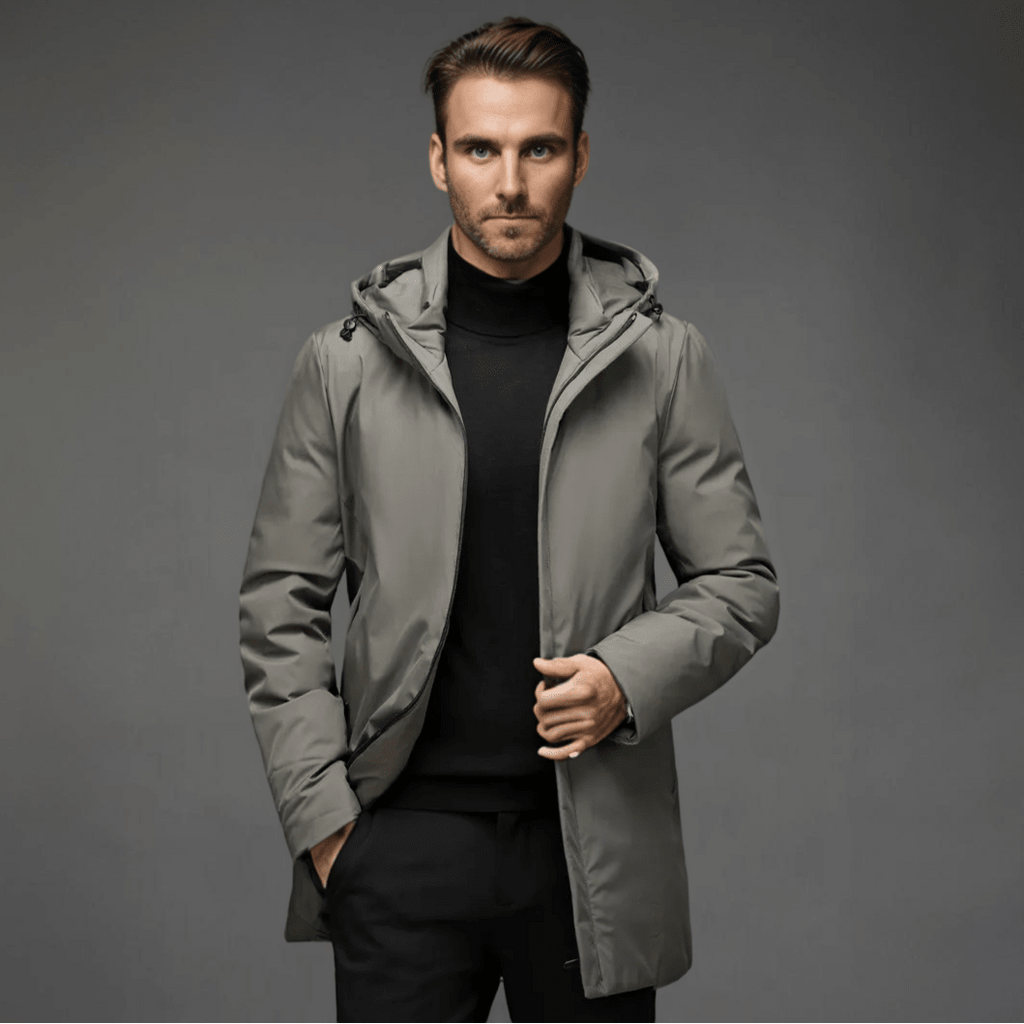 Kurtka Męska Zimowa | Kaptur i Pełne Zamknięcie na Zamek - Arkadya Outlet - Jackets