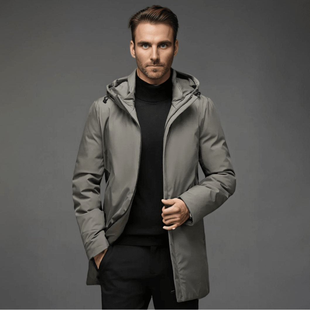 Kurtka Męska Zimowa | Kaptur i Pełne Zamknięcie na Zamek - Arkadya Outlet - Jackets