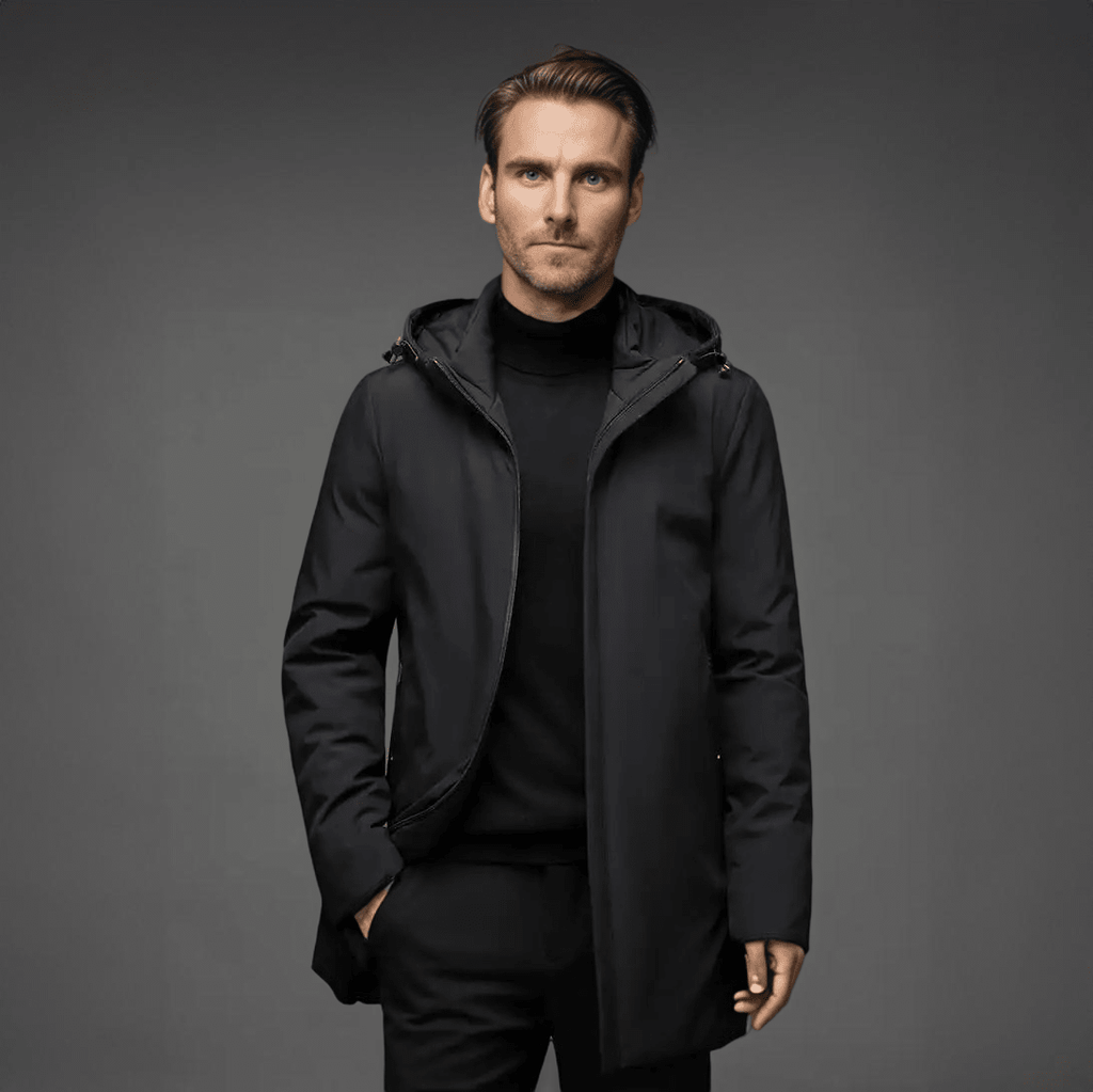 Kurtka Męska Zimowa | Kaptur i Pełne Zamknięcie na Zamek - Arkadya Outlet - Jackets