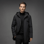 Kurtka Męska Zimowa | Kaptur i Pełne Zamknięcie na Zamek - Arkadya Outlet - Jackets
