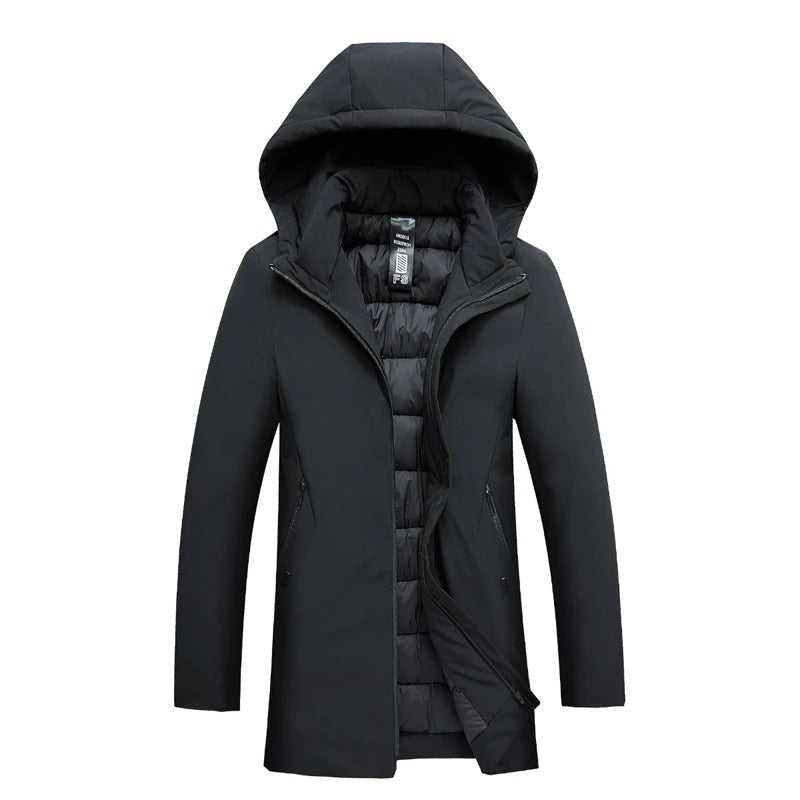 Kurtka Męska Zimowa | Kaptur i Pełne Zamknięcie na Zamek - Arkadya Outlet - Jackets