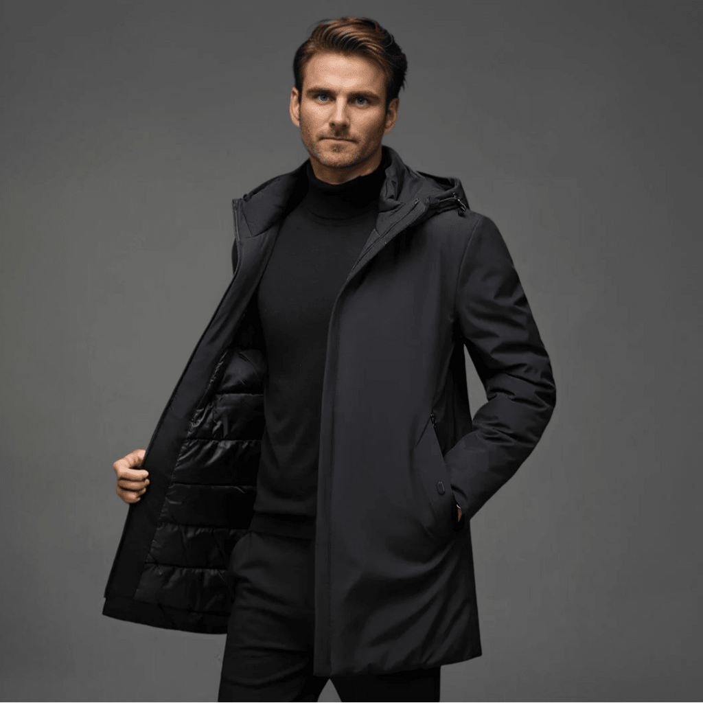 Kurtka Męska Zimowa | Kaptur i Pełne Zamknięcie na Zamek - Arkadya Outlet - Jackets