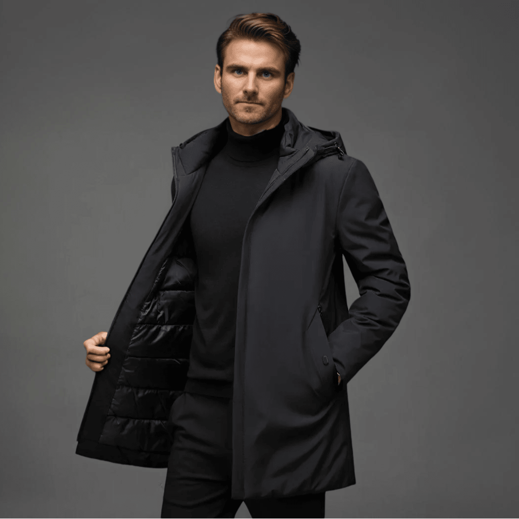 Kurtka Męska Zimowa | Kaptur i Pełne Zamknięcie na Zamek - Arkadya Outlet - Jackets