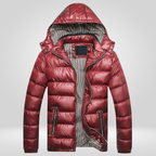 Kurtka Męska Zimowa | Pikowana z kapturem i zamkiem błyskawicznym - Arkadya Outlet - Jackets
