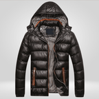 Kurtka Męska Zimowa | Pikowana z kapturem i zamkiem błyskawicznym - Arkadya Outlet - Jackets