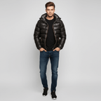 Kurtka Męska Zimowa | Pikowana z kapturem i zamkiem błyskawicznym - Arkadya Outlet - Jackets