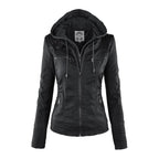 Kurtka Motocyklowa Damska | Dopasowany Krój z Odpinana Kapturem - Arkadya Outlet - Jackets