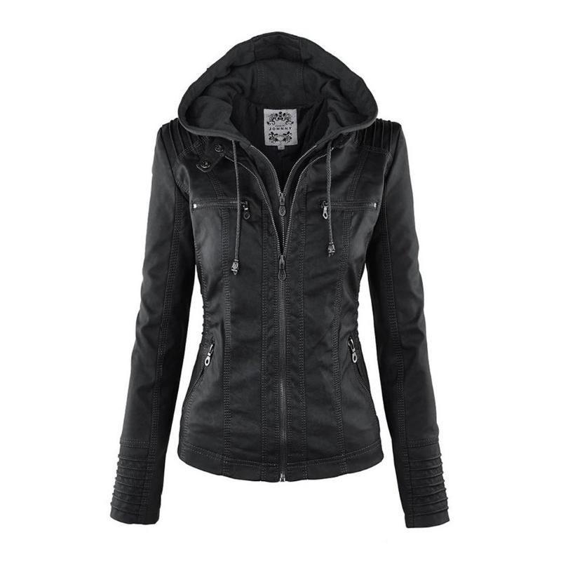 Kurtka Motocyklowa Damska | Dopasowany Krój z Odpinana Kapturem - Arkadya Outlet - Jackets