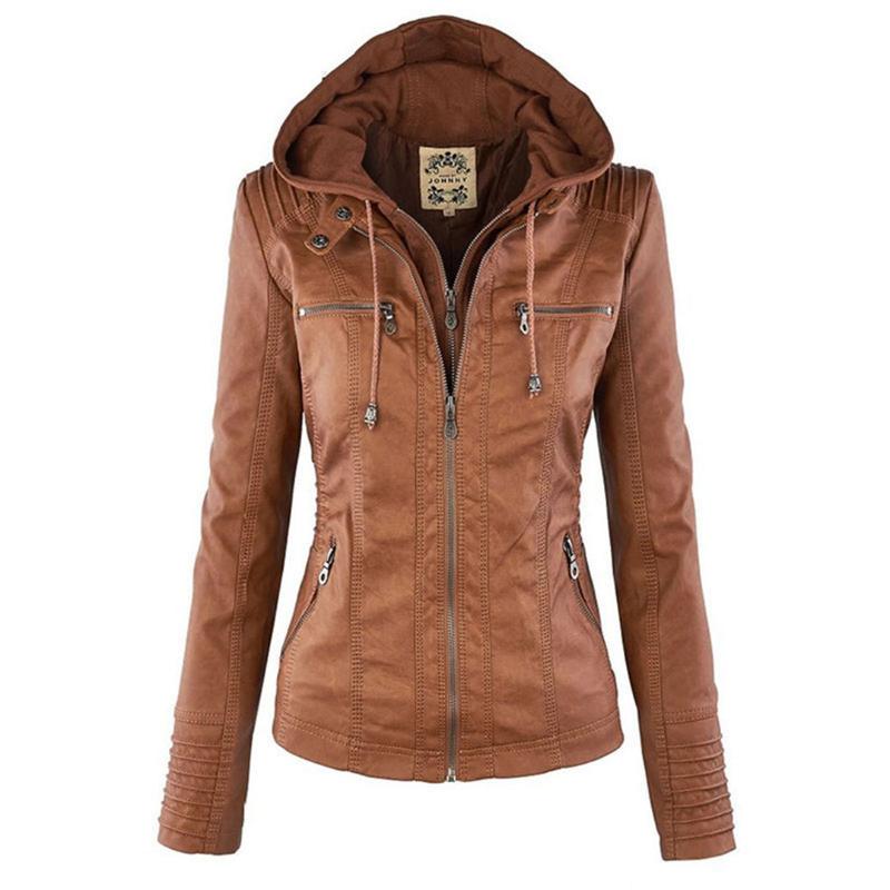 Kurtka Motocyklowa Damska | Dopasowany Krój z Odpinana Kapturem - Arkadya Outlet - Jackets