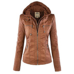 Kurtka Motocyklowa Damska | Dopasowany Krój z Odpinana Kapturem - Arkadya Outlet - Jackets
