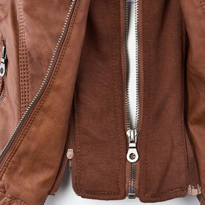 Kurtka Motocyklowa Damska | Dopasowany Krój z Odpinana Kapturem - Arkadya Outlet - Jackets