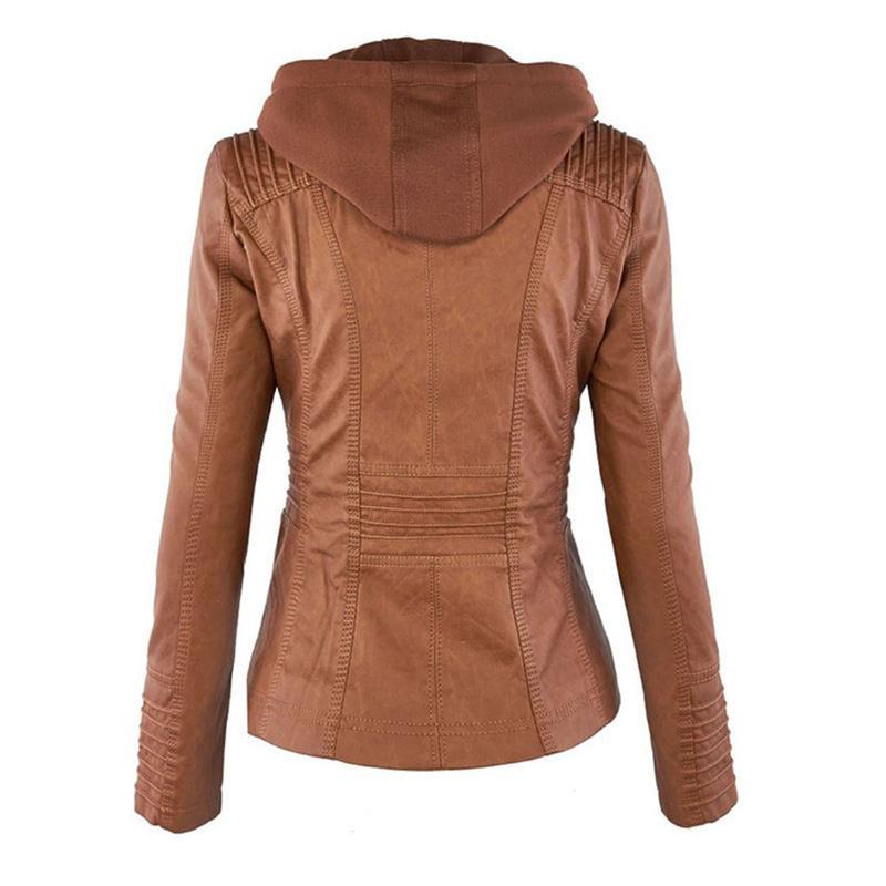 Kurtka Motocyklowa Damska | Dopasowany Krój z Odpinana Kapturem - Arkadya Outlet - Jackets