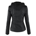 Kurtka Motocyklowa Damska | Dopasowany Krój z Odpinana Kapturem - Arkadya Outlet - Jackets