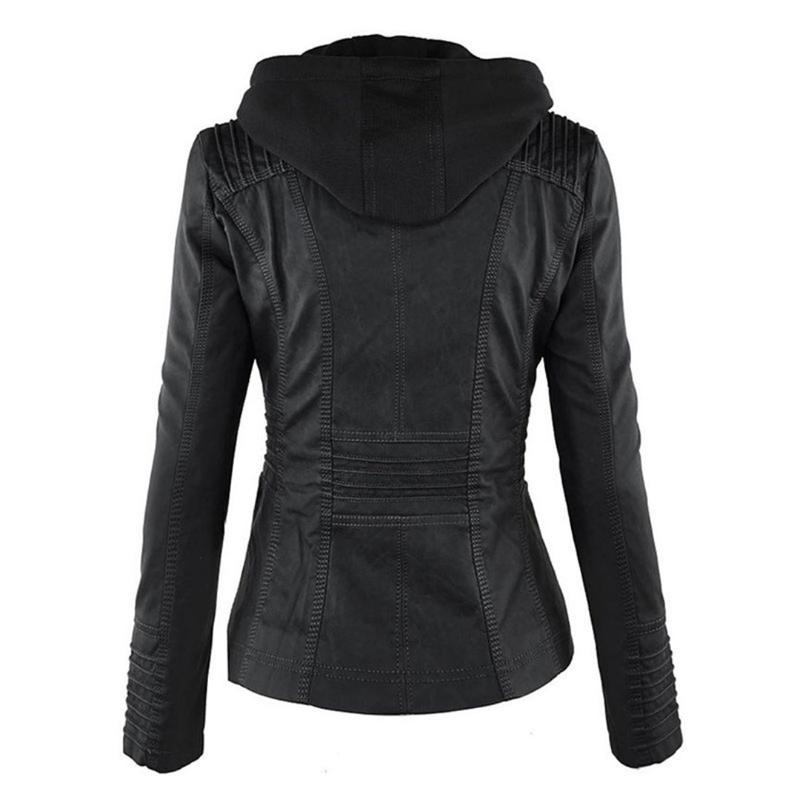 Kurtka Motocyklowa Damska | Dopasowany Krój z Odpinana Kapturem - Arkadya Outlet - Jackets