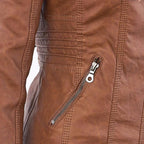 Kurtka Motocyklowa Damska | Dopasowany Krój z Odpinana Kapturem - Arkadya Outlet - Jackets