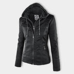 Kurtka Motocyklowa Damska | Dopasowany Krój z Odpinana Kapturem - Arkadya Outlet - Jackets
