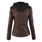 Kurtka Motocyklowa Damska | Dopasowany Krój z Odpinana Kapturem - Arkadya Outlet - Jackets