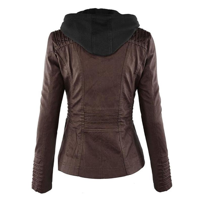 Kurtka Motocyklowa Damska | Dopasowany Krój z Odpinana Kapturem - Arkadya Outlet - Jackets