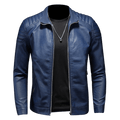 Kurtka motocyklowa męska dopasowany krój pikowane ramiona kołnierz - Arkadya Outlet - Men Jacket