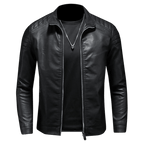 Kurtka motocyklowa męska dopasowany krój pikowane ramiona kołnierz - Arkadya Outlet - Men Jacket