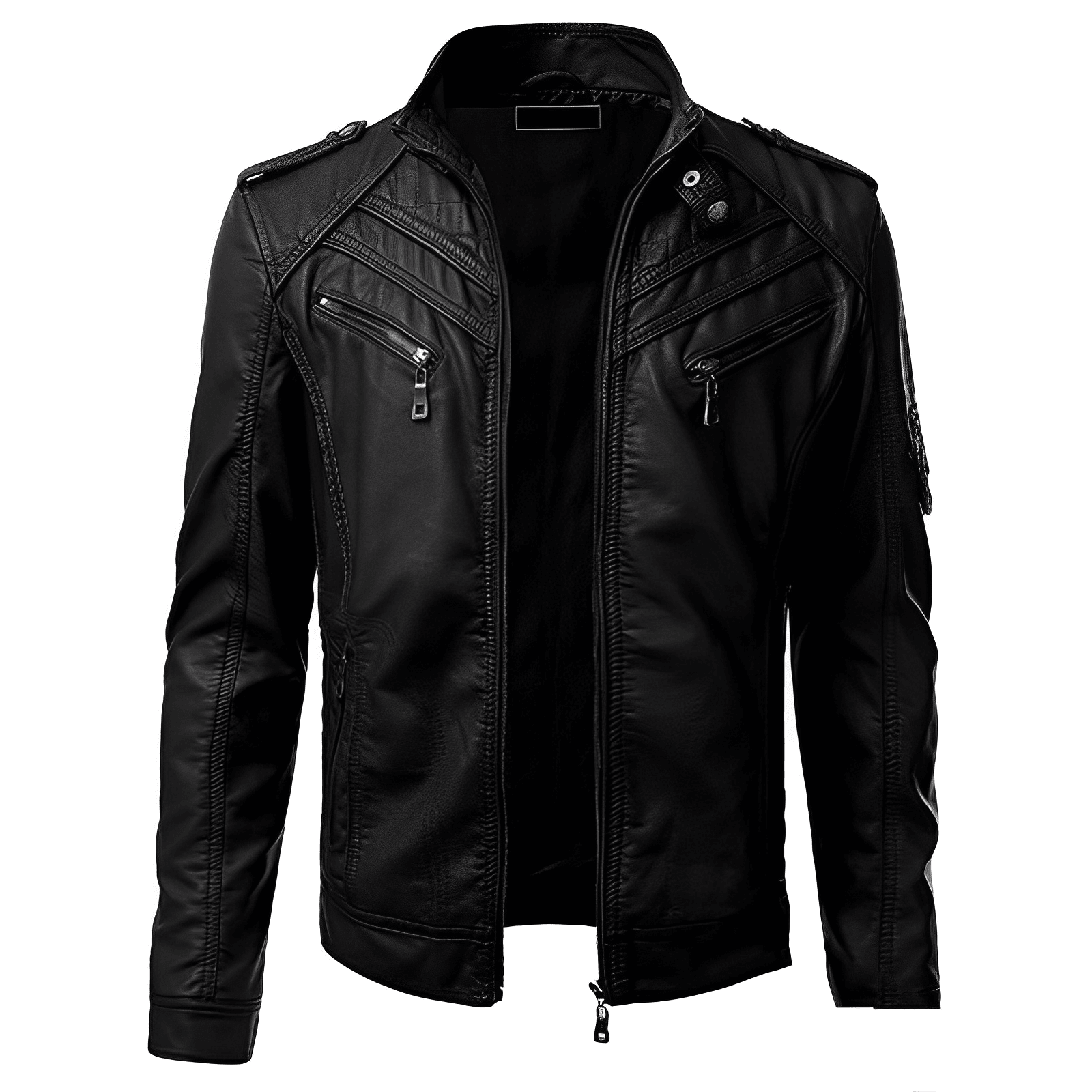 Kurtka motocyklowa męska dopasowany krój zamek kieszenie rękawy - Arkadya Outlet - Men Jacket
