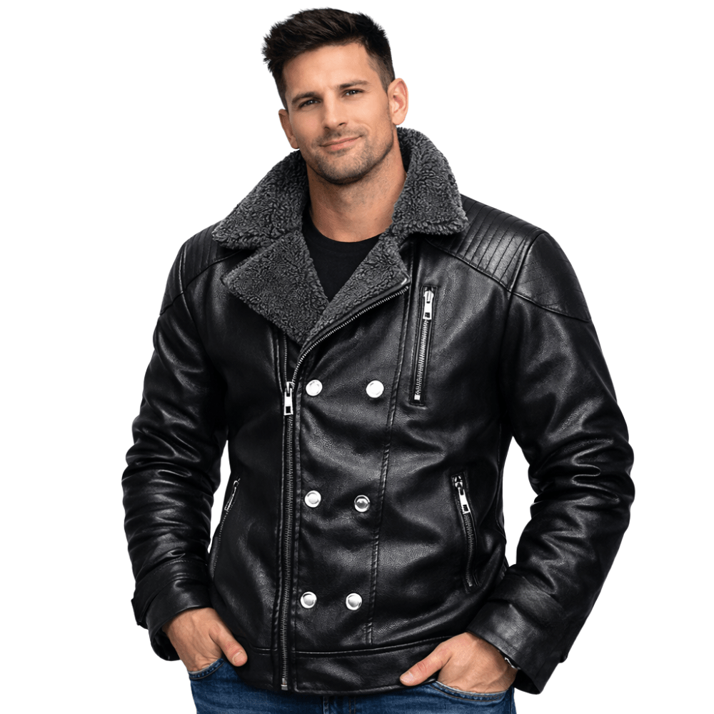 Kurtka motocyklowa męska zamek regulowane paski jazda - Arkadya Outlet - Men Jacket