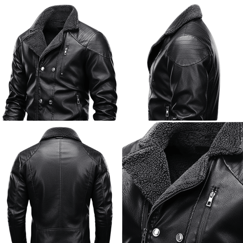 Kurtka motocyklowa męska zamek regulowane paski jazda - Arkadya Outlet - Men Jacket