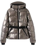 Kurtka Narciarska Damska | Pikowana z Regulowanym Paskiem i Kapturem - Arkadya Outlet - Jackets