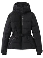 Kurtka Narciarska Damska | Pikowana z Regulowanym Paskiem i Kapturem - Arkadya Outlet - Jackets