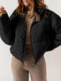 Kurtka Puchowa Damska | Luźny Krój z Zamkiem na Całej Długości - Arkadya Outlet - Jackets