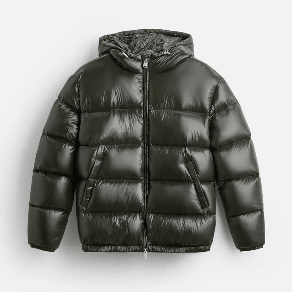 Kurtka Puchowa Męska | Luźny Krój z Pikowaną Podszewką - Arkadya Outlet - Jackets