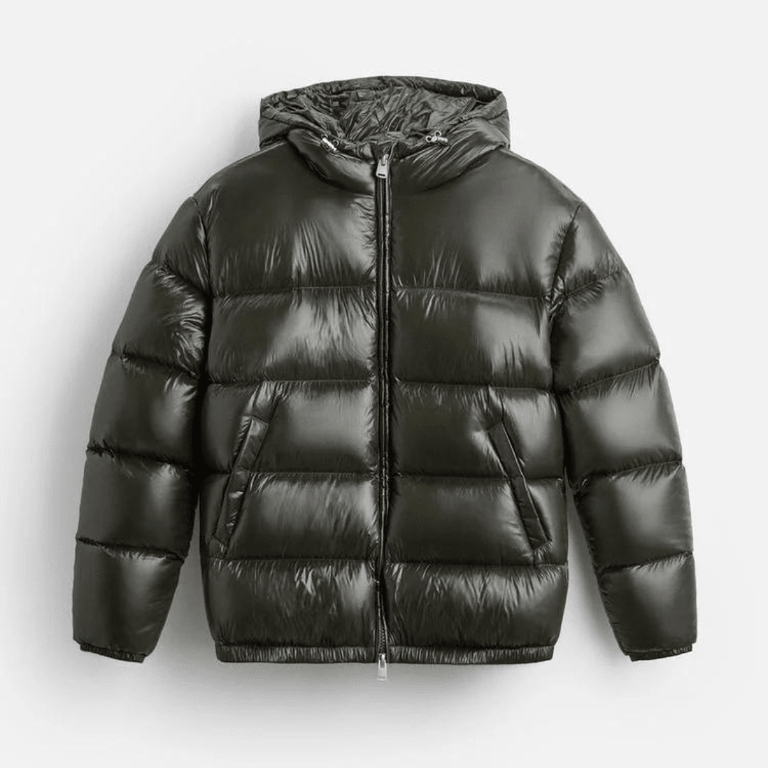 Kurtka Puchowa Męska | Luźny Krój z Pikowaną Podszewką - Arkadya Outlet - Jackets