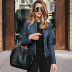 Kurtka Skórzana Męska | Dopasowany Krój z Ustrukturyzowanym Przodem - Arkadya Outlet - Jackets