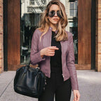 Kurtka Skórzana Męska | Dopasowany Krój z Ustrukturyzowanym Przodem - Arkadya Outlet - Jackets