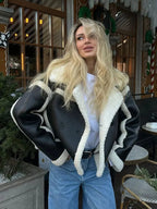 Kurtka Zimowa Damska | Krótki Krój z Luźnym Dopasowaniem - Arkadya Outlet - Jackets