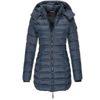 Kurtka Zimowa Damska | Pikowana z Odpinany Kapturem i Kieszeniami - Arkadya Outlet - Jackets