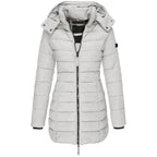 Kurtka Zimowa Damska | Pikowana z Odpinany Kapturem i Kieszeniami - Arkadya Outlet - Jackets