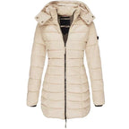 Kurtka Zimowa Damska | Pikowana z Odpinany Kapturem i Kieszeniami - Arkadya Outlet - Jackets