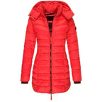 Kurtka Zimowa Damska | Pikowana z Odpinany Kapturem i Kieszeniami - Arkadya Outlet - Jackets