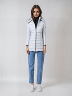 Kurtka Zimowa Damska | Pikowana z Odpinany Kapturem i Kieszeniami - Arkadya Outlet - Jackets
