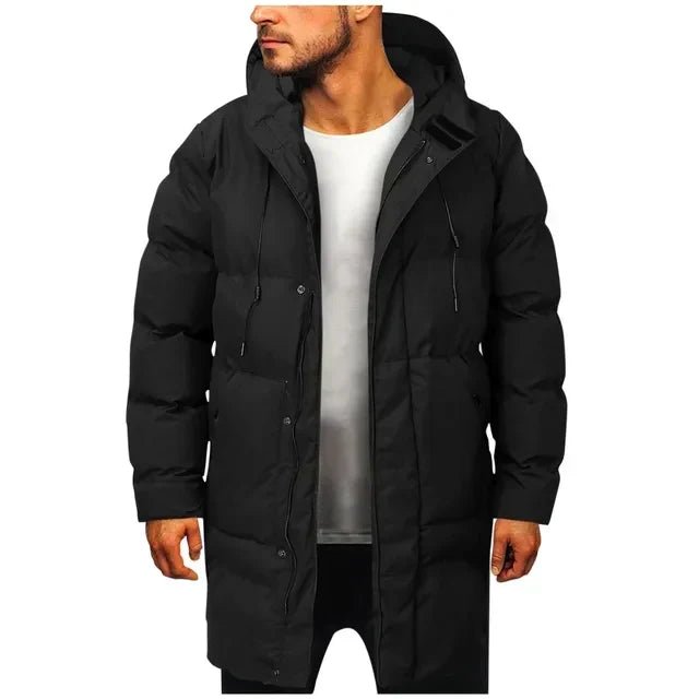 Kurtka Zimowa Męska | Długa z Odpinany Kapturem na Chłodne Dni - Arkadya Outlet - Jackets