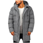 Kurtka Zimowa Męska | Długa z Odpinany Kapturem na Chłodne Dni - Arkadya Outlet - Jackets