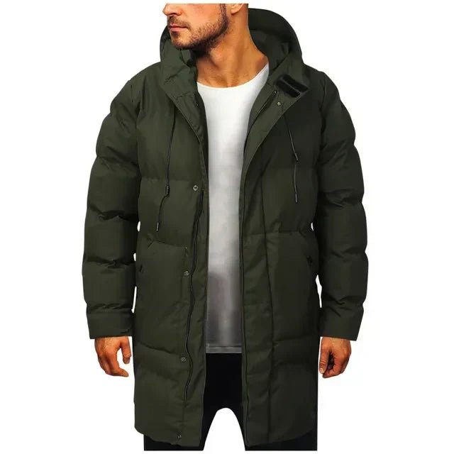 Kurtka Zimowa Męska | Długa z Odpinany Kapturem na Chłodne Dni - Arkadya Outlet - Jackets