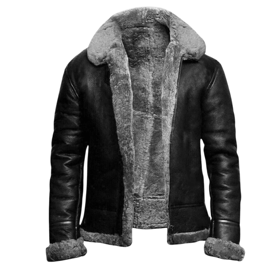 Kurtka zimowa męska długi krój prosty przód konstrukcyjna forma - Arkadya Outlet - Men Jacket