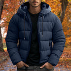Kurtka Zimowa Męska | Dopasowany Krój z Regulowanym Kapturem - Arkadya Outlet - Jackets