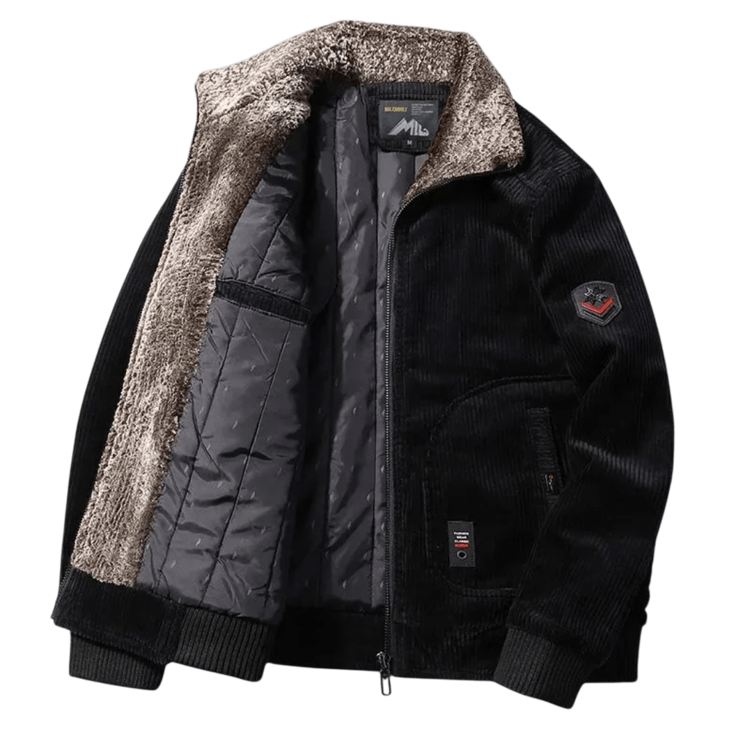 Kurtka zimowa męska konstrukcja kołnierza regularny krój prosty - Arkadya Outlet - Men Jacket