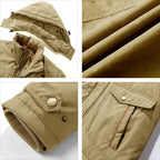 Kurtka Zimowa Męska | Odporna na Wiatr z Odpinanym Kapturem - Arkadya Outlet - Jackets